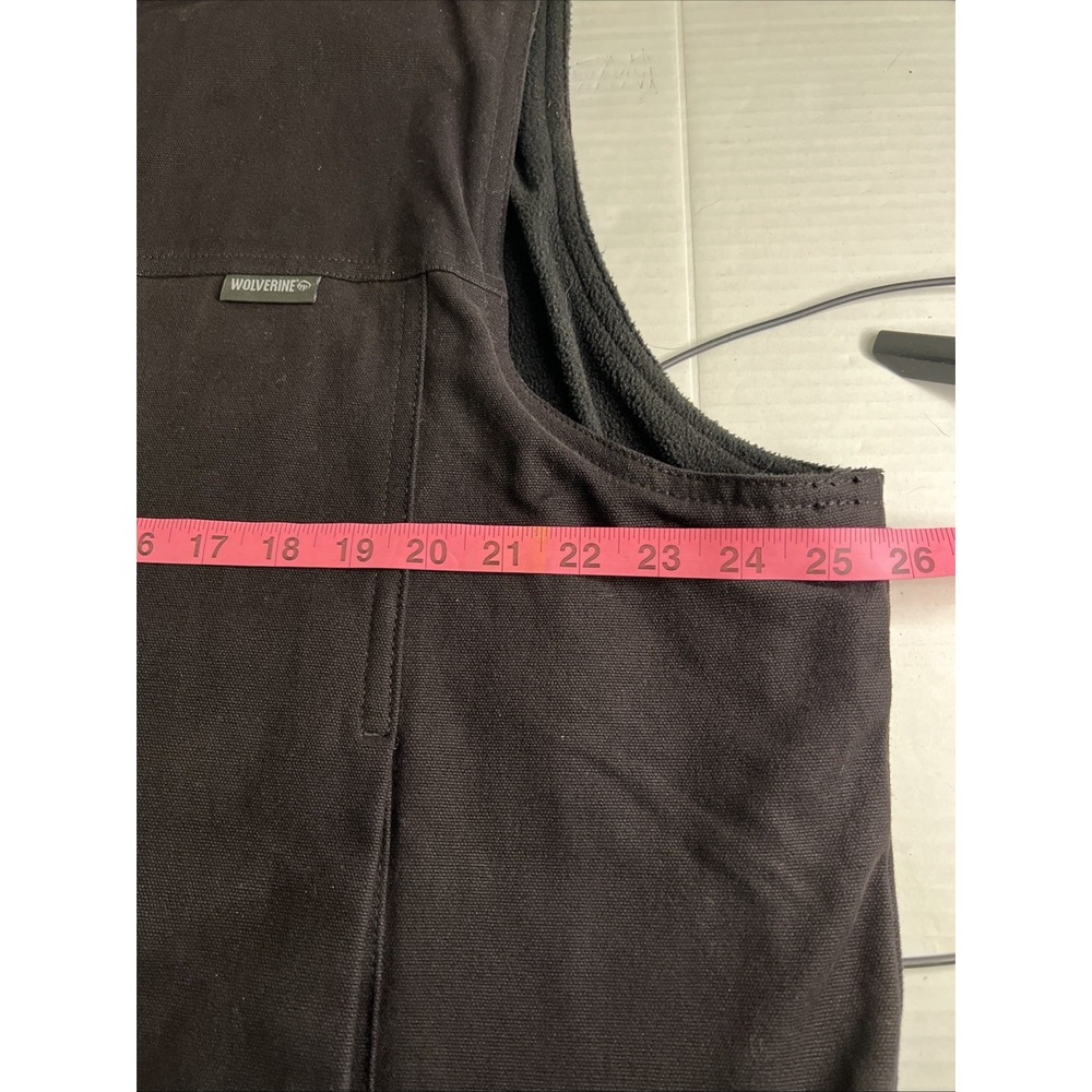 Wolverine Vest Men XLarge Black Canvas Fleece Lined Outdoor Workwear Pockets - Picture 14 of 16